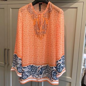 Kay Celine Sheer Orange Tunic